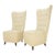 Italian Mid-Century Modern Extra Tall Back Thick Spring Seats Lounge Chairs - A Pair For Sale