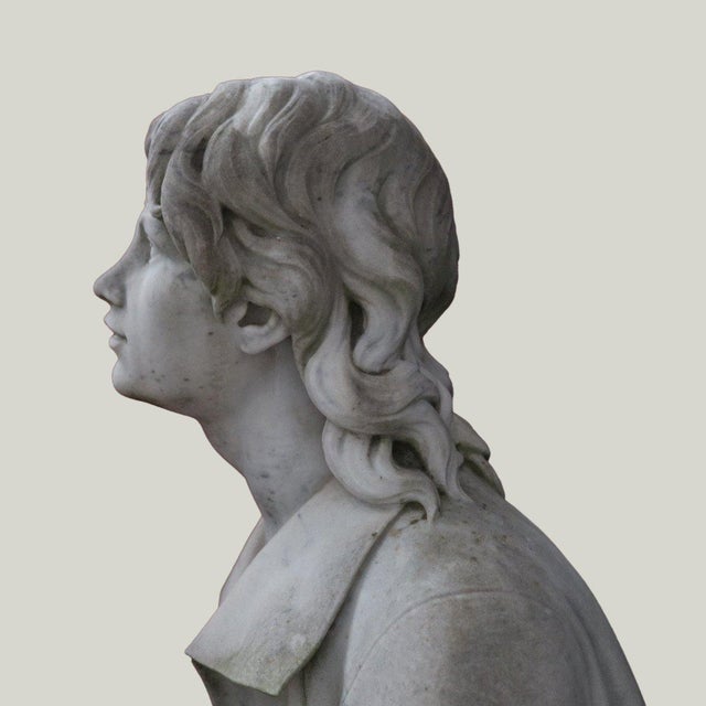 Stone Large Marble Sculpture by E. Mannini, 1887 For Sale - Image 7 of 9