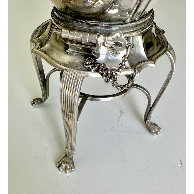 Silver Antique Edwardian Roberts & Belk Silver Kettle on Stand & Burner For Sale - Image 8 of 15