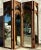Coastal Vintage Coastal Arched Split Reed Palm Mirrored Screen For Sale - Image 3 of 5