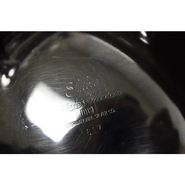 Vintage Webster Wilcox "Sylvia" Silver Plated Bulbous Footed Water Pitcher For Sale - Image 9 of 11