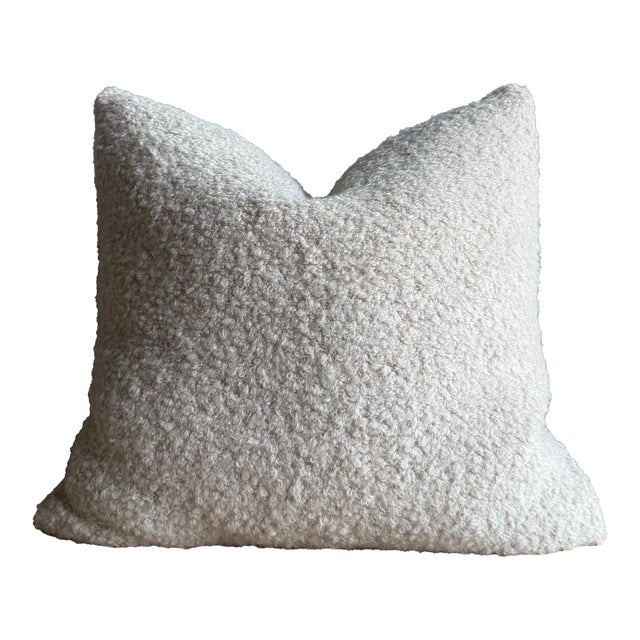 Bloom Home Collection Mohair Wooly Plush Double Sided Pillow 23" X 23" For Sale