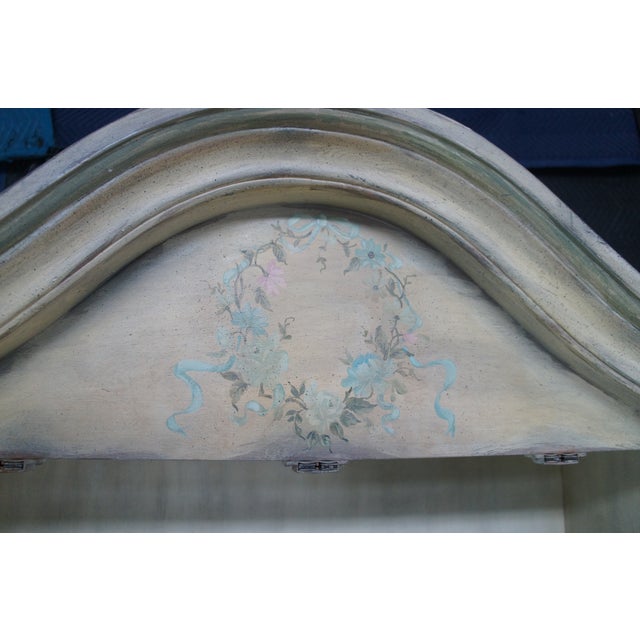 Wellington Hall Painted French Provincial Illuminated Drybar Bar Cabinet For Sale - Image 14 of 17