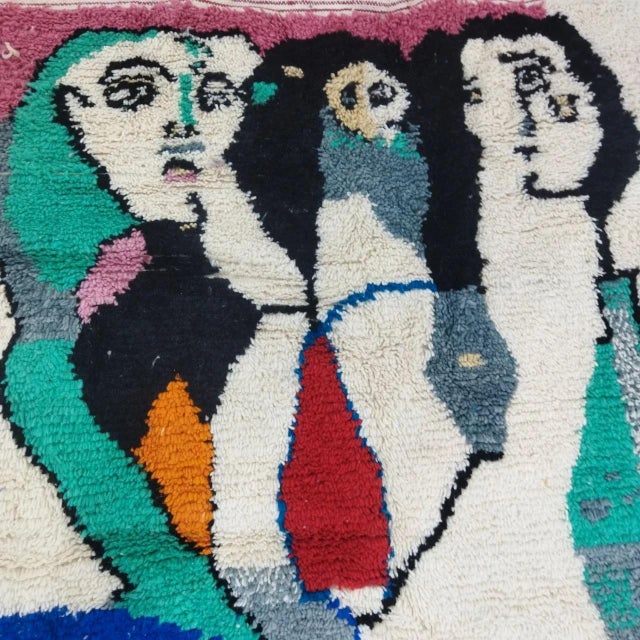 Moroccan Berber Textile Wall Art – Abstract Figurative Design For Sale - Image 6 of 9