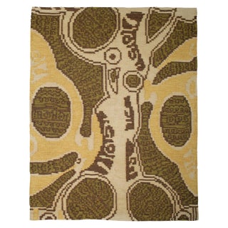 Kim Alexandriuk Tattoo Relief Hand Knotted Wool Rug for Doris Leslie Blau For Sale