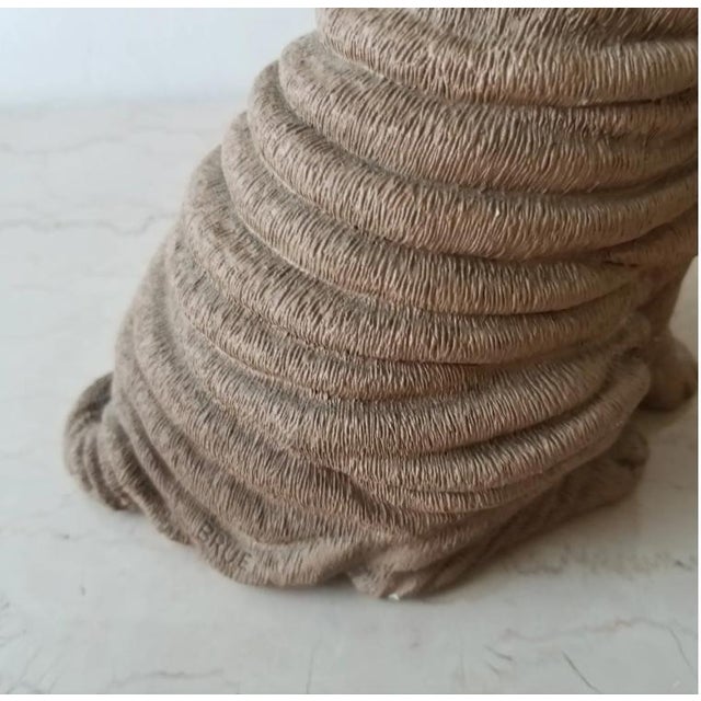 1986 Shar Pei Dog Sculpture Sandicast For Sale - Image 4 of 12