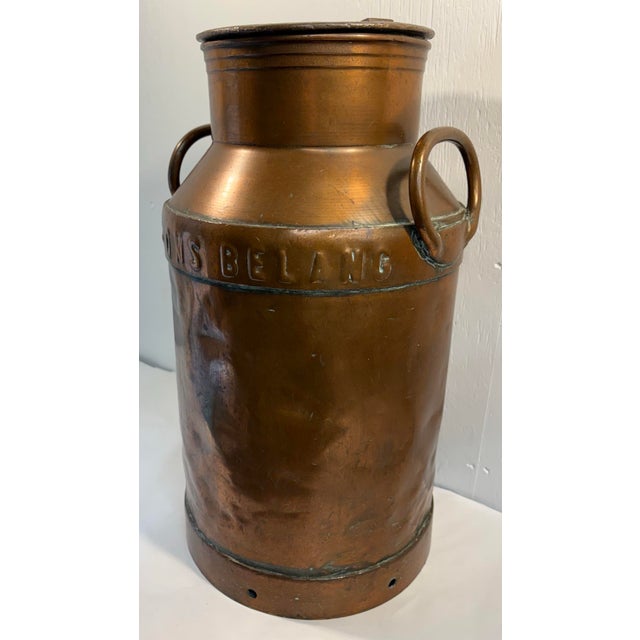 French Vintage French Copper Milk Can Umbrella Stand For Sale - Image 3 of 12