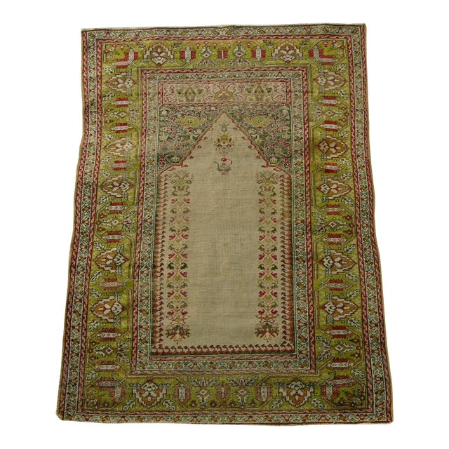 Antique Silk Turkish Rug 5.5x3.8 For Sale