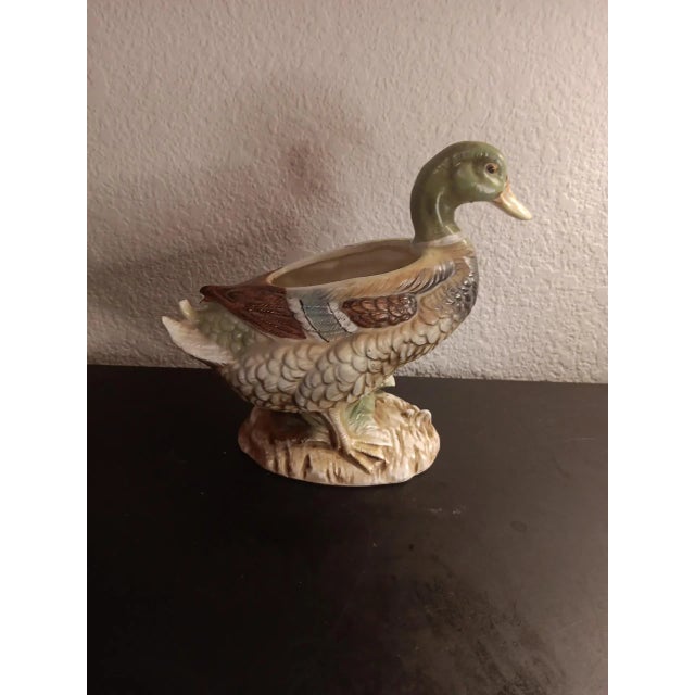1970s Relpo Ceramic Duck Planter For Sale - Image 4 of 7