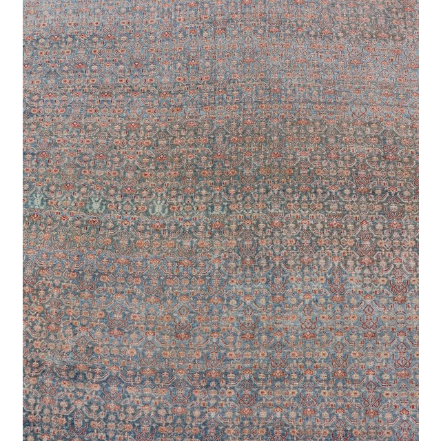 Hand-Knotted Antique Persian Long Gallery Senneh in Wool With All-Over Design For Sale - Image 10 of 16