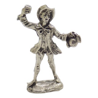 Vintage Italian Handmade Silver Renaissance Character Figurine, 1970s For Sale