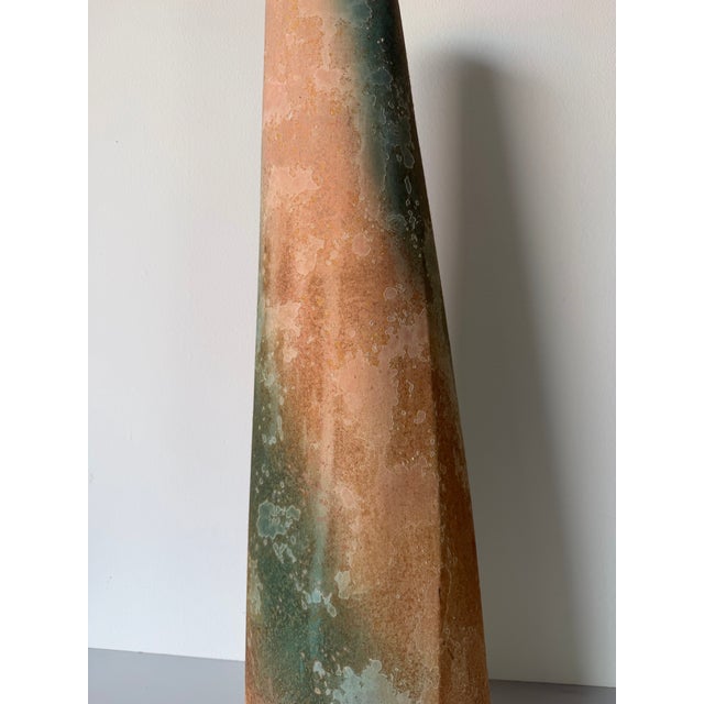 1980s 1980s Vintage Tony Evans Raku Studio Pottery Tall Vase For Sale - Image 5 of 12
