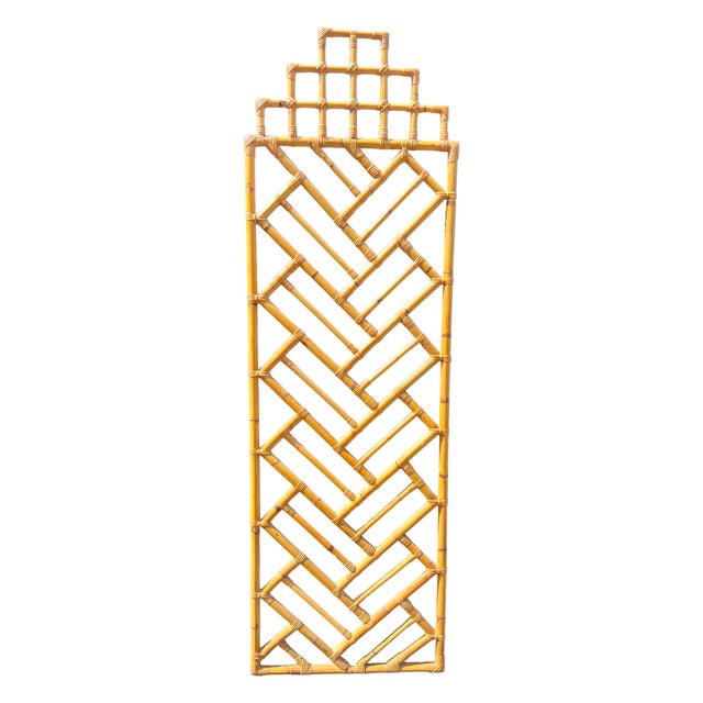 Boho Chic Rare Vintage 6 Screen Panels Room Divider in Bamboo Chinoiserie Boho Chic Coastal Style For Sale - Image 3 of 9