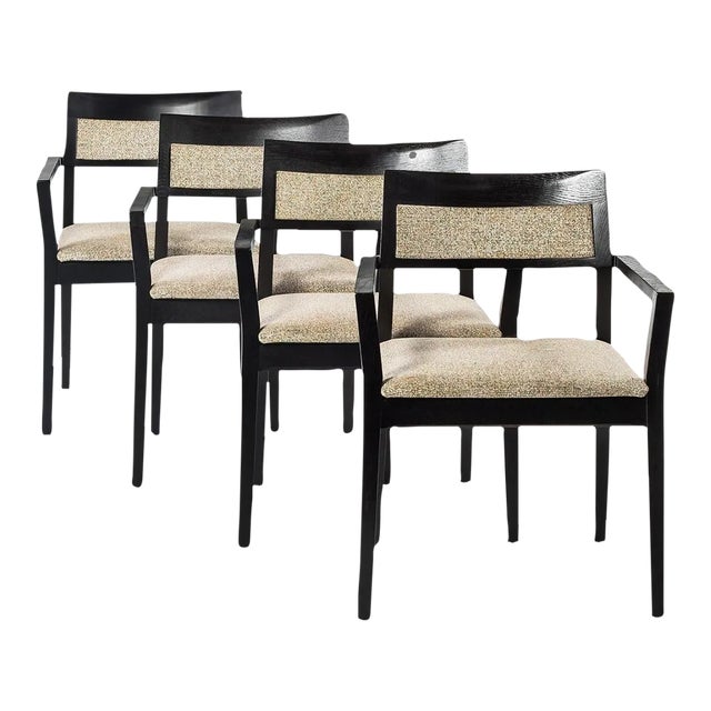 Krusin Armchairs in Ebonized Oak by Marc Krusin for Knoll, USA, circa 2000's - Set of 4 For Sale