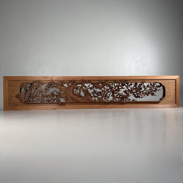 Wood Monumental Japanese Ranma Transom Panel, 1960s For Sale - Image 7 of 18