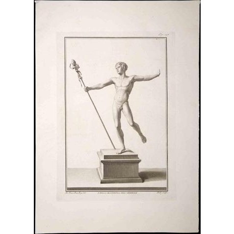 Ancient Roman Statue, from the series "Antiquities of Herculaneum", is an original etching on paper realized by Carlo...