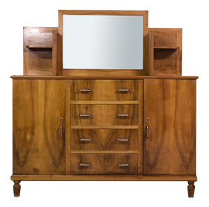 Vintage Credenza with Mirror & Open Shelves, Italy, 1940s