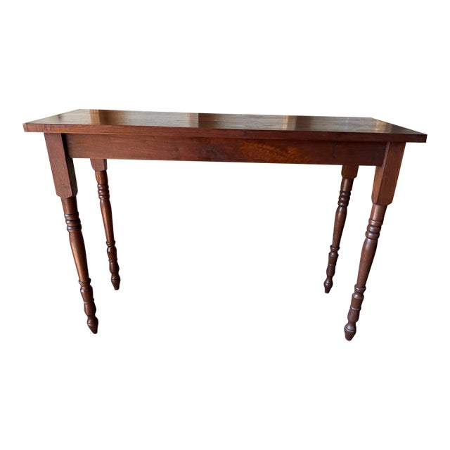 Vintage English French Country Style Narrow Top Console Table For Sale