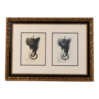 Framed Artwork of Salvador Dalí's "Diviners and Sorcerers" For Sale