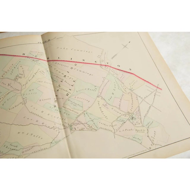 Rustic Antique Woburn Massachusetts Atlas Map Plate O For Sale - Image 3 of 4
