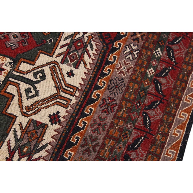Textile Shabby Chic Soumak Rust/Ivory Wool Rug - 6'2'' X 8'0'' For Sale - Image 7 of 10