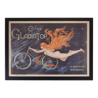 Cycles Gladiator Georges Massias Vintage French Bicycle Cycling Advertisement Poster For Sale
