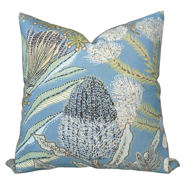 Protea Floral Pillow Cover ⭐️ Ships Within 2 Days On the Front: Floral Printed Fabric On the Back: Ivory Performance...
