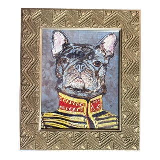 Contemporary Military Frenchie Dog Print by Judy Henn For Sale