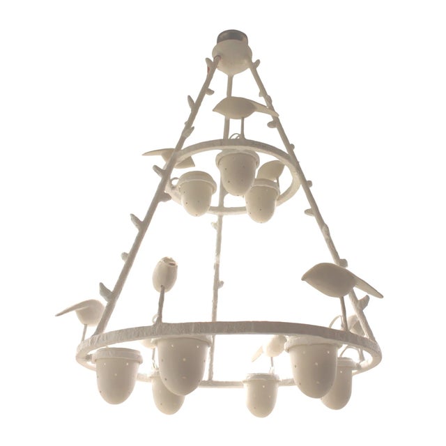 Early 21st Century 21c French Plaster Bird Chandelier by Jacques Darbaud For Sale - Image 5 of 5