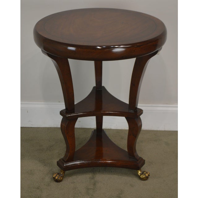 Custom Quality Round Mahogany 3 Tier Side Table Chairish