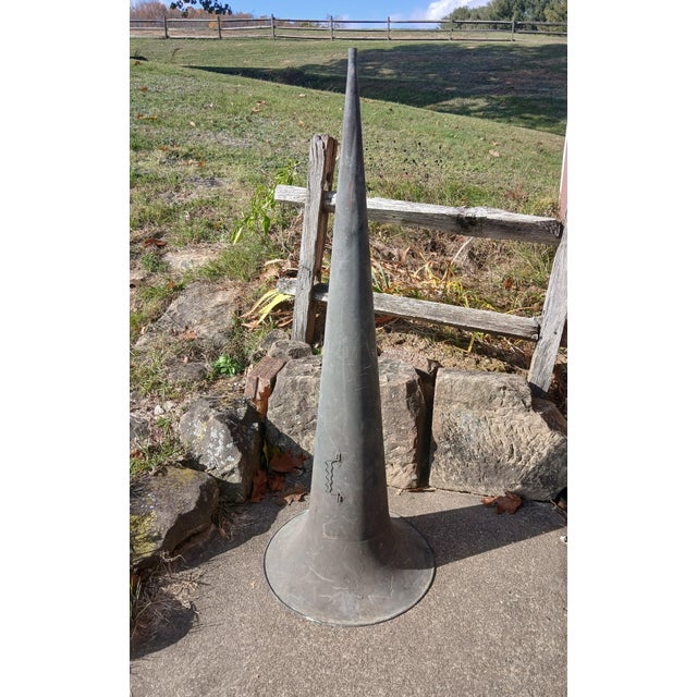 Antique Brass Victrola Horn 56 Inches Tall For Sale - Image 10 of 10