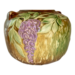 Vintage Roseville Pottery Wisteria Vase Tan 632-5