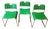 Green Metal Omstack Stackable Chairs by Rodney Kinsman for Bieffeplast, Italy, 1970s, Set of 3 For Sale