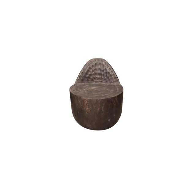 Sculptural Lounge Chair Carved From Solid Suar Wood For Sale - Image 4 of 8