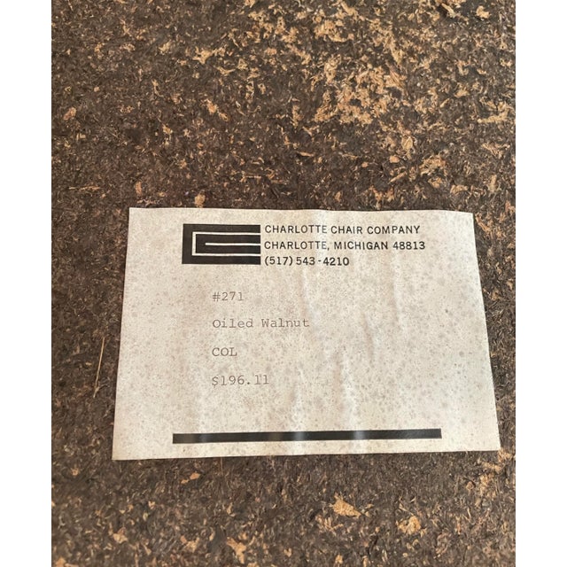 Vintage Walnut & Leather Arm Chair by Charlotte Chair Company For Sale - Image 10 of 10