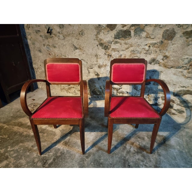 French Art Deco Beech Armchairs, 1930s, Set of 2 For Sale - Image 4 of 17
