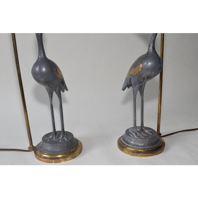 Vintage Crane Bird Lamps, 1970s, Set of 2 For Sale - Image 6 of 8