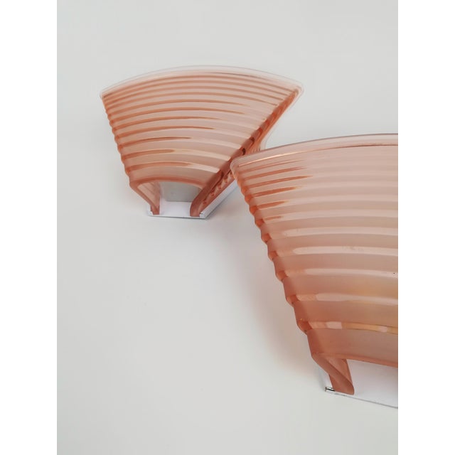 Pink Glass Pergamo 38 Wall Sconces by A. Mangiarotti for Artemide, 1980s, Set of 2 For Sale - Image 13 of 18