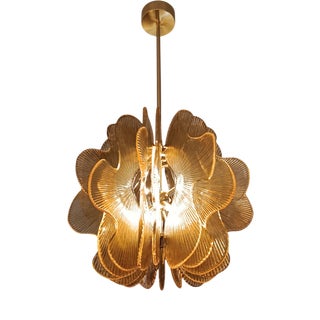 Wavy Golden Plate Ceiling Lamp For Sale