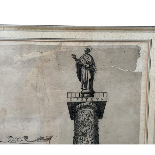 18th C. Architectural Folio Engraving: Columns of Trajan & Antoninus Provenance Custom Framed by J. Pocker & Son, Nyc For Sale - Image 11 of 12