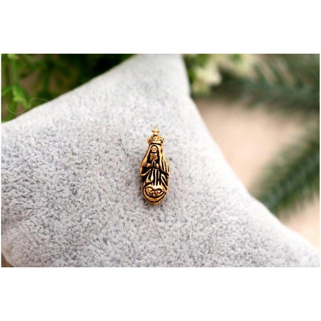 19.2k Gold Our Lady of the Immaculate Conception Pendant For Sale - Image 5 of 6
