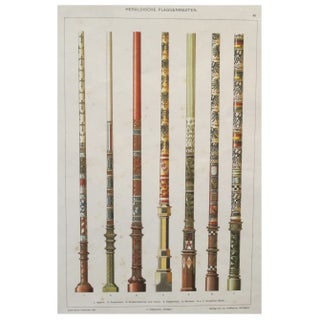 Colorful Decorator Sheet - Column Designs C. 1900 For Sale