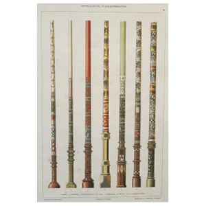 Colorful Decorator Sheet - Column Designs C. 1900