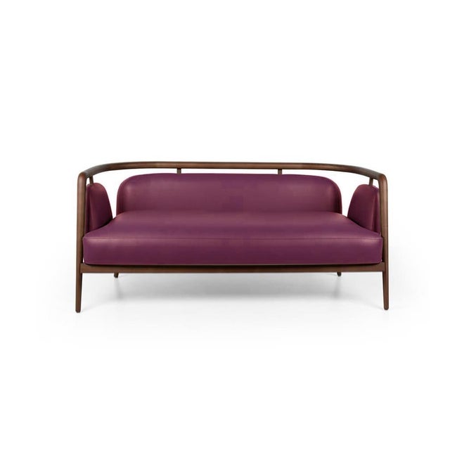 Purple Essex Purple Leather Sofa by Javier Gomez For Sale - Image 8 of 8