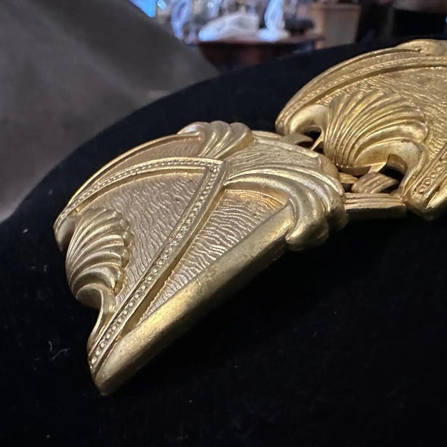 A 1930s Art Deco Gilded Metal Bracelet For Sale - Image 10 of 11