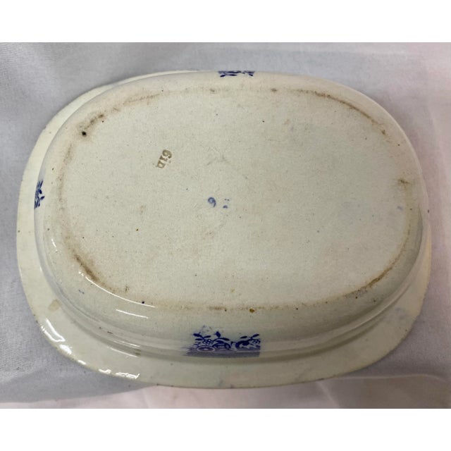 Ceramic Antique Blue Willow Oval Bowl Made in England For Sale - Image 7 of 10