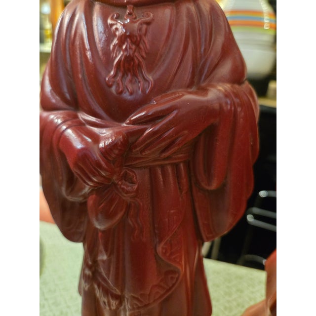 Early 20th Century MCM Emperor and Empress With Child Quan Yin Statues For Sale - Image 4 of 7