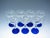 Art Deco Vintage 1930s Weston Cut Glass Liquor Cocktail Goblets With Floral Design and Cobalt Foot - 7 Pieces For Sale - Image 3 of 13