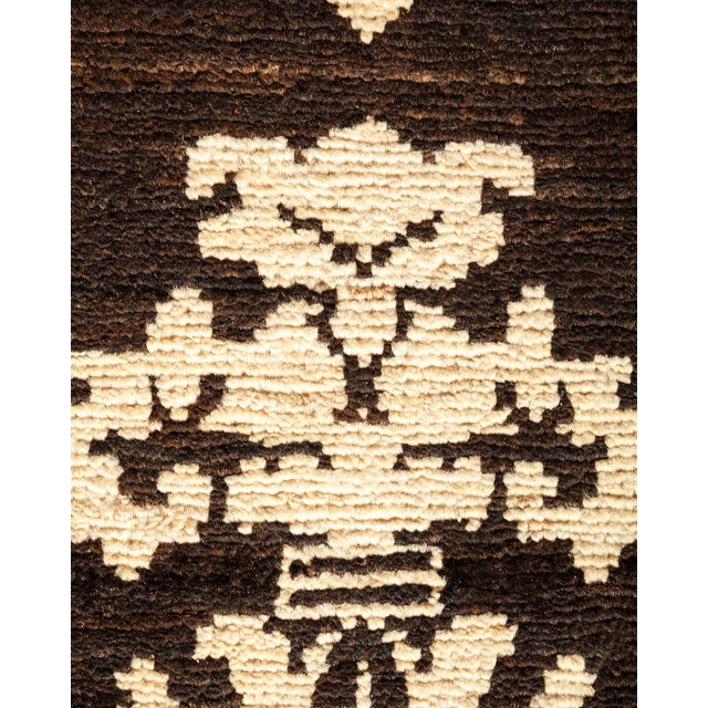 Contemporary Eclectic Collection Hand-Knotted Area Rug - Brown Collection 9' 0" X 12' 4" For Sale - Image 3 of 10
