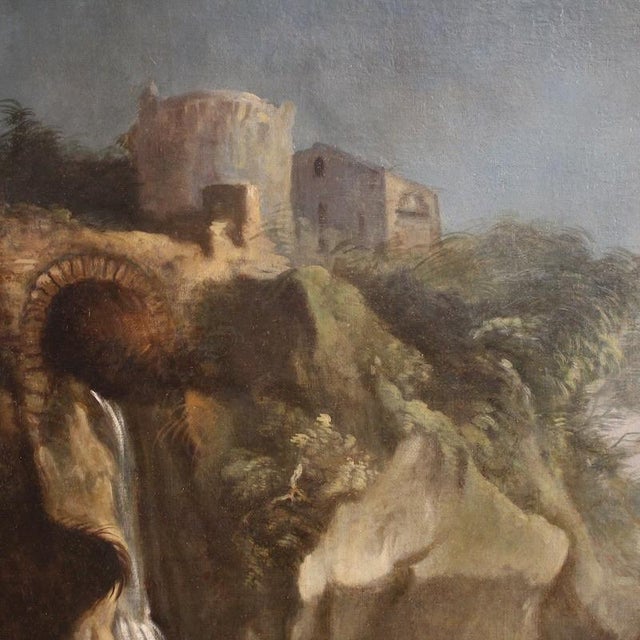 Italian Artist, Landscape with Pastoral Scene and Figures, 1750, Oil on Canvas For Sale - Image 13 of 15